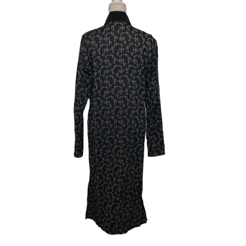 MANYAVAR Kurta Men's Size Medium Black Gray Multicolor Floral Printed
